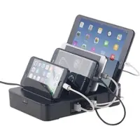 Revolt Chargeur Secteur Usb Intelligent 5 Ports 8 A + Support 6 Smartphones