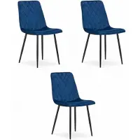 Leobert Chaise TURIN - velours bleu marine x 3