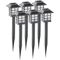 Autre Borne Solaire Led 'asian' - Lunartec - 6 Ampoules - Noir - Elégance - Chic - Plastique - Résine