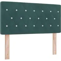 vidaXL Tête de lit LED avec rampes d'éclairage LED vert foncé 100 cm velours