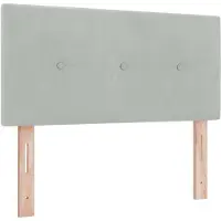 vidaXL Tête de lit LED avec rampes d'éclairage LED gris clair 90 cm velours