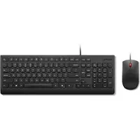 Lenovo Combo clavier et souris - - Essential Wired - Filaire USB - Clavier pleine taille pavé numérique - Souris ambidextre