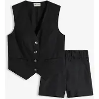 Bonprix Gilet sans manches et short en lin mélangé