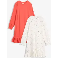 Bonprix Lot de 2 chemises de nuit en coton doux