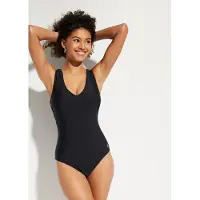 Bonprix Maillot 1 pièce sculptant à col en V, maintien modéré