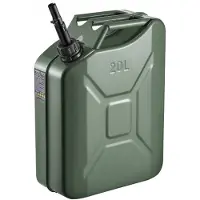 Vevor Jerrican Essence Métal 20 L Bidon Essence Débit Maximal 6 L/min Réservoir de Carburant Portable Résistant pour Véhicules