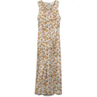 Vero Moda Robe 'AWAvilda' crème / bleu / orange foncé