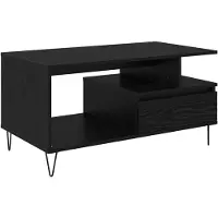 vidaXL Table basse noire imitation chêne 90 x 49 x 45 cm Bois composite