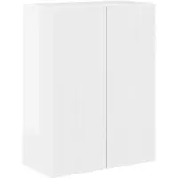 vidaXL Meuble mural pour télévision, 59,5 x 31 x 80 cm, blanc brillant, panneaux de particules