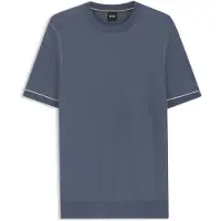 BOSS T-shirt en maille en coton mélangé à rayures horizontales