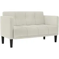 vidaXL Canapé deux places crème 111 cm velours