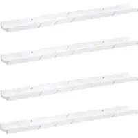 vidaXL Étagères Murales avec étagère 4 pcs Marbre blanc 80 x 9 x 3 cm