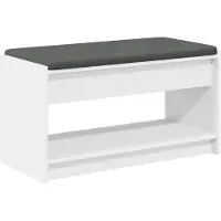 vidaXL Banc d'entrée Blanc 83 x 38 x 45 cm Bois Ingénierie et Tissu