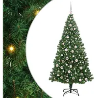vidaXL Sapin de Noël artificiel Vert 210 cm PVC, Acier et Plastique