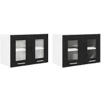 vidaXL Armoire suspendue Riga 2 pcs Chêne noir 60 x 31 x 40 cm