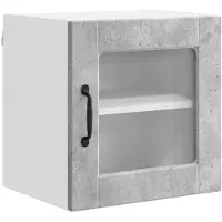 vidaXL Armoire murale en verre PORTO, gris béton, 40 x 31 x 40 cm, aggloméré