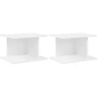vidaXL Table de chevet 2 pcs Blanc 40 x 30 x 25 cm Bois d'ingénierie