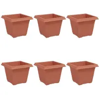 vidaXL Pot De Fleurs Carré 6 Pcs Rouge Brique 43 X 43 X 33.5 Cm