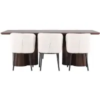 Ebuy24 Olivia ensemble pour salle à manger table 100x210cm et 6 chaises bouclé mocca.