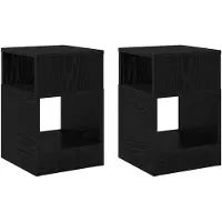 vidaXL Table d'appoint 2 pcs Chêne noir 30,5 x 30 x 45 cm