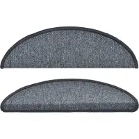 vidaXL Tapis d'escalier 10 pièces 56 x 17 x 3 cm Gris foncé Demi-rond
