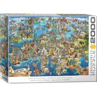 Eurographics Puzzle Carte Folle de L'Europe - 2000 pièces