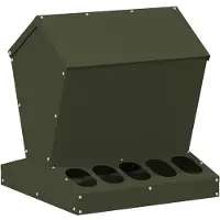 vidaXL Nourrisseur pour poules Olive Vert 40 x 40 x 45 cm Acier laminé à froid