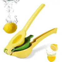 Relaxdays Presse Citron Manuel, Presse Agrumes 2 En 1 Pour Citron Et Citron Vert, Bar Hxlxp: 5,5 X 7,5 X 22 Cm, Jaune