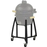 Kitchenbrothers Kamado BBQ Base - Pour 41⌀ cm - Convient pour Kamado de 16 pouces - 102 cm de hauteur - Avec roues et frein - Noir