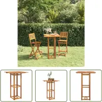 The Living Store Table bistrot 75x75x110 cm en bois massif d'acacia