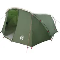 vidaXL Tente tunnel 4 personnes avec toit vert et blanc, 318 x 275 x 140 cm