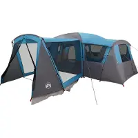 vidaXL Tente familiale pour 20 personnes, bleue et grise, 745 x 700 x 217 cm