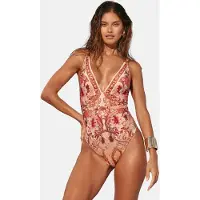 Lipsy Maillot de bain marron / brun foncé / rose pastel / lie de vin
