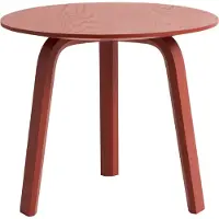 HAY Bella Table Basse Tile Red Lacquered Solid Oak | Ø 45 cm x H 39 cm