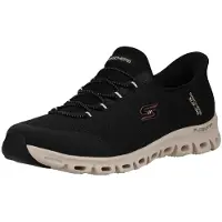 SKECHERS pour femme. 104557 Slip-Ins Glide Step Vibey chaussures noires (39), Plat, Lacets, Casuel