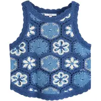 Next Tops en tricot bleu marine / bleu roi / blanc