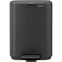 Brabantia Poubelle Pédale Bo 4l Grise Design Compact Et Hygiénique - International Bv