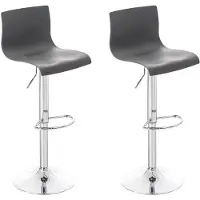 CLP lot de 2 tabourets de bar Hoover plastique chromé