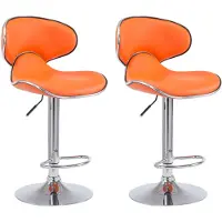 CLP lot de 2 tabourets de bar Las Vegas V2 similicuir chromé