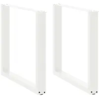 vidaXL Pieds de table de salle à manger en U 2 pcs. Blanc 90x(72-73) cm Acier