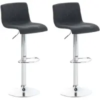 CLP lot de 2 tabourets de bar Hoover tissu chromé