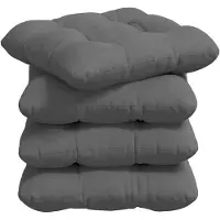 vidaXL Coussins de siège 4 pcs Gris foncé 40 x 40 cm