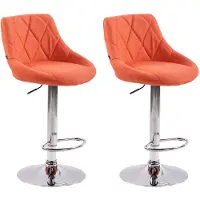 CLP lot de 2 tabourets de bar Lazio tissu