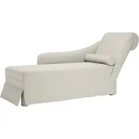 vidaXL Chaise longue avec traversin et accoudoir droit Crème Velours