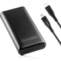 MOJOGEAR Quick Charge-Set iPhone: 20.000 mAh PowerBank + Cable (MG-09-15) (20000 mAh, 74 Wh), Chargeur de secours, Noir