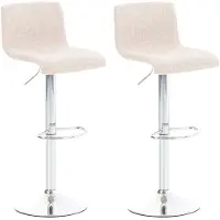 CLP lot de 2 tabourets de bar Hoover tissu chromé