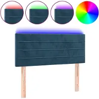 vidaXL Tête de lit LED bleu foncé 80x5x78/88 cm velours