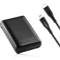 MOJOGEAR Quick Charge-Set iPhone: 10.000 mAh PowerBank + Cable (MG-07-15) (10000 mAh, 37 Wh), Chargeur de secours, Noir