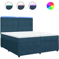 vidaXL Lit boxspring avec matelas bleu 200x200 cm velours