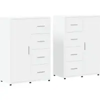 vidaXL Sideboards 2 pcs. Blanc 60x31x84 cm Bois composite